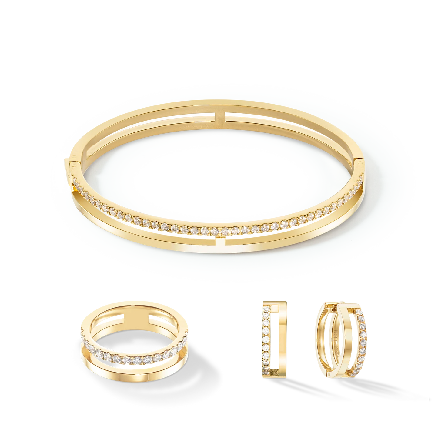 Coeur De Lion Eternal Unity Bangle gold-crystal