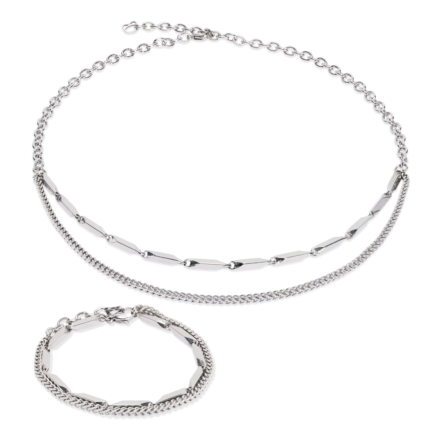 Coeur De Lion Necklace Twisted Layers - Silver