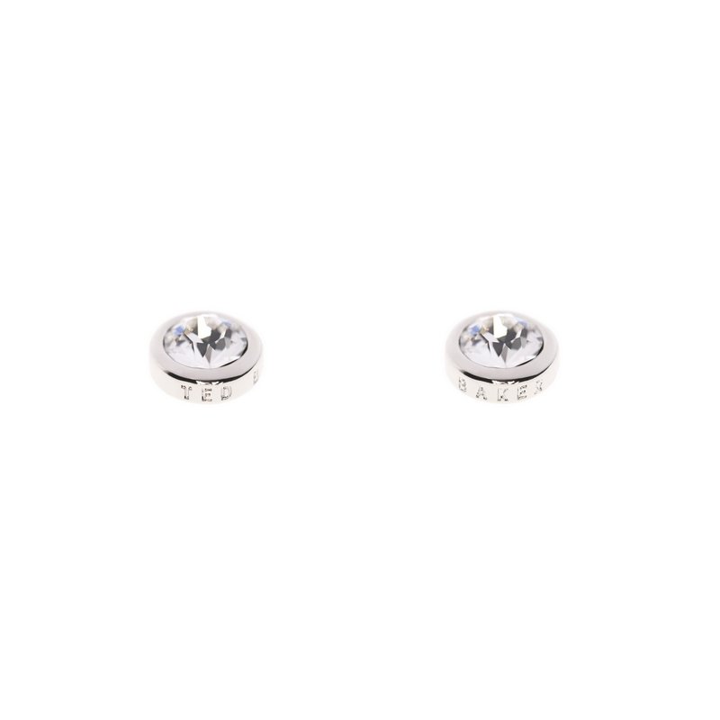 TED BAKER-CRYSTAL STUD EARRING SILVER