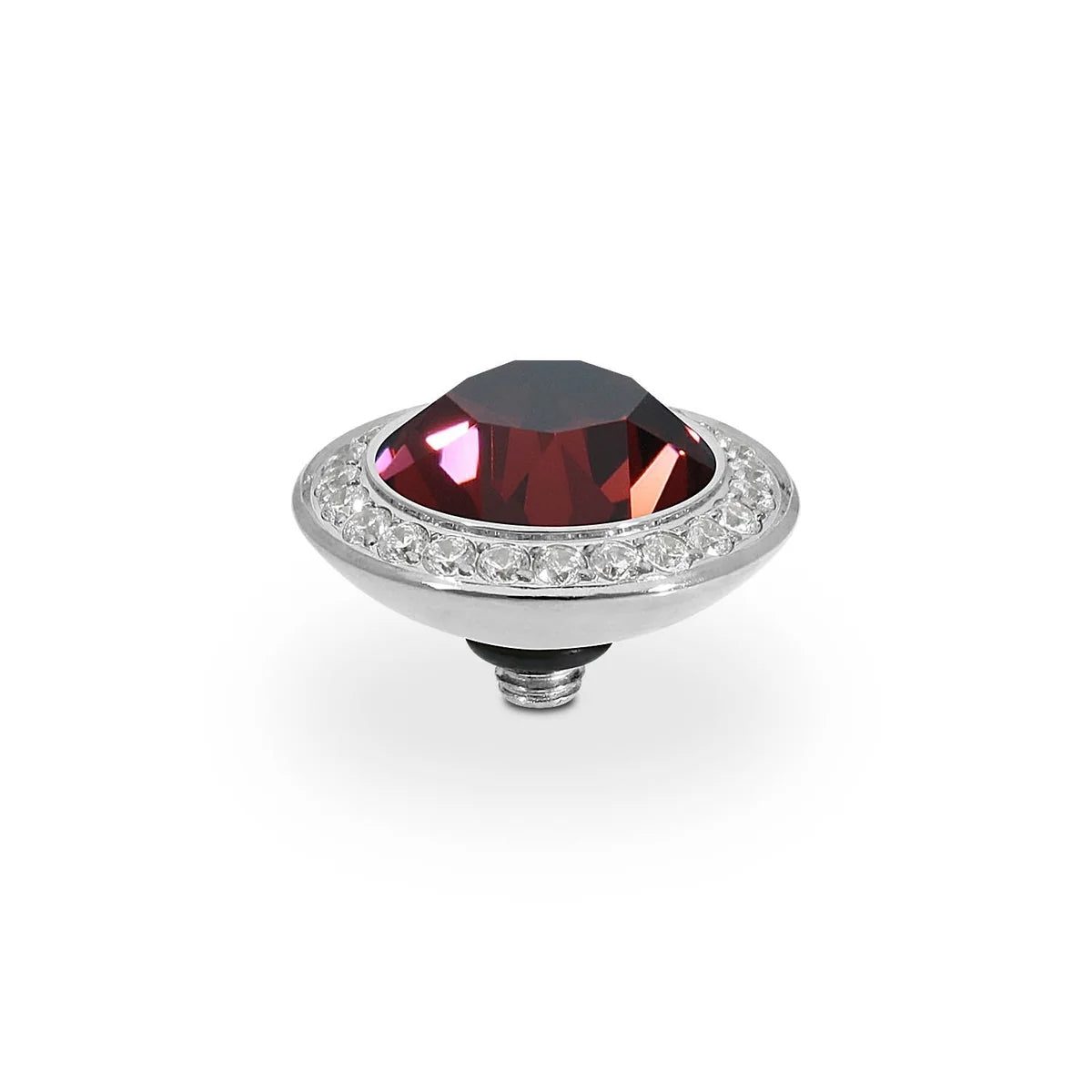 Silver Tone Tondo Deluxe Top 13 mm Burgundy