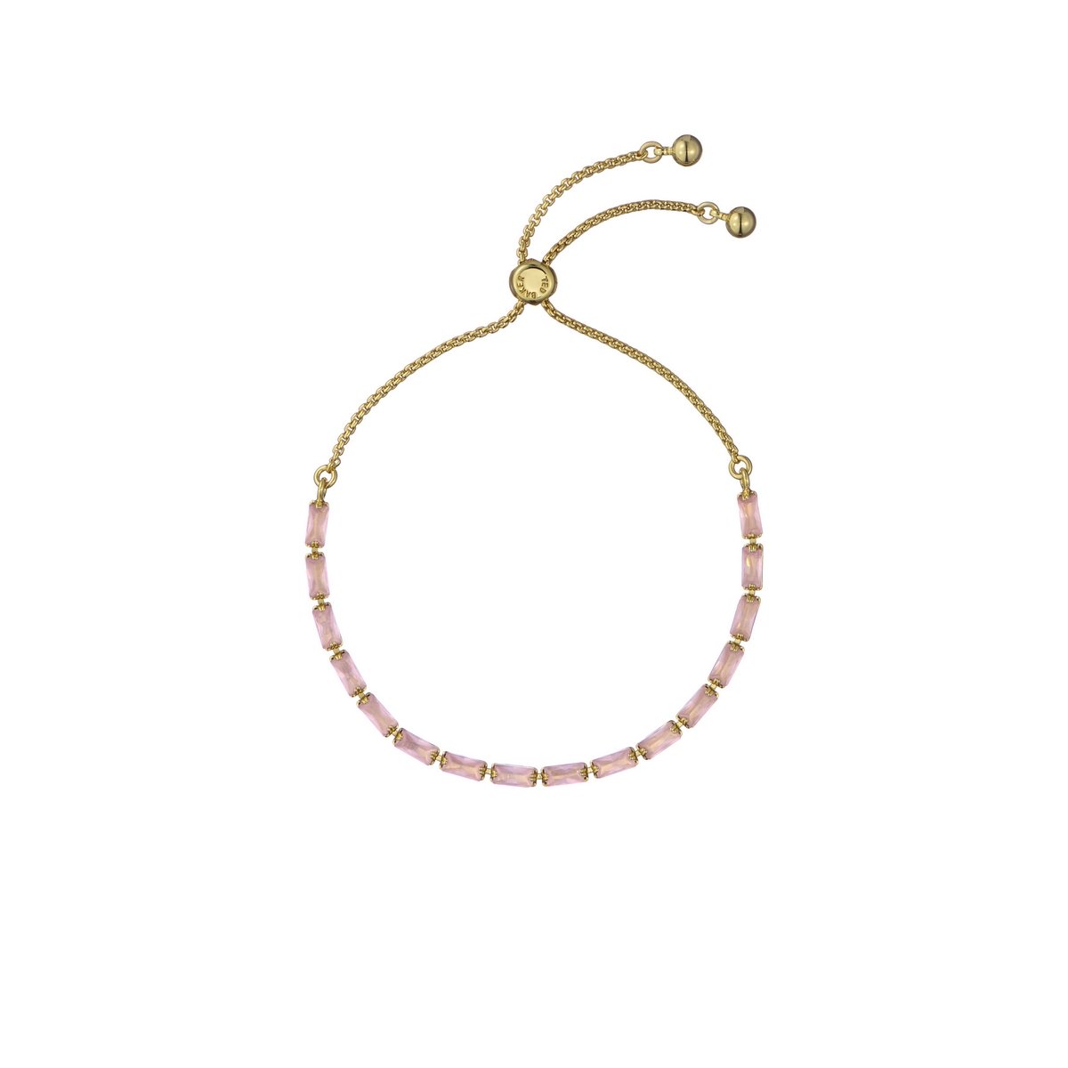 TED BAKER ISELA: Crystal Baguette Slinky Adjustable Bracelet Gold