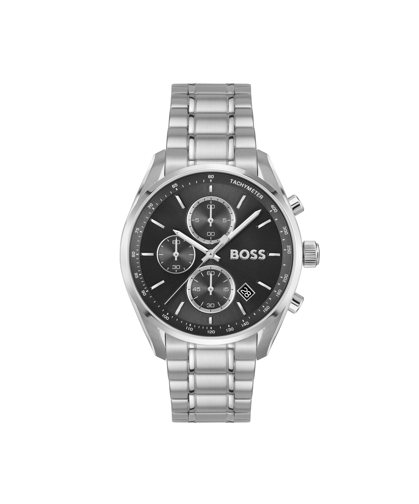 Boss Gents Steel Chronograph Watch with Black Dial