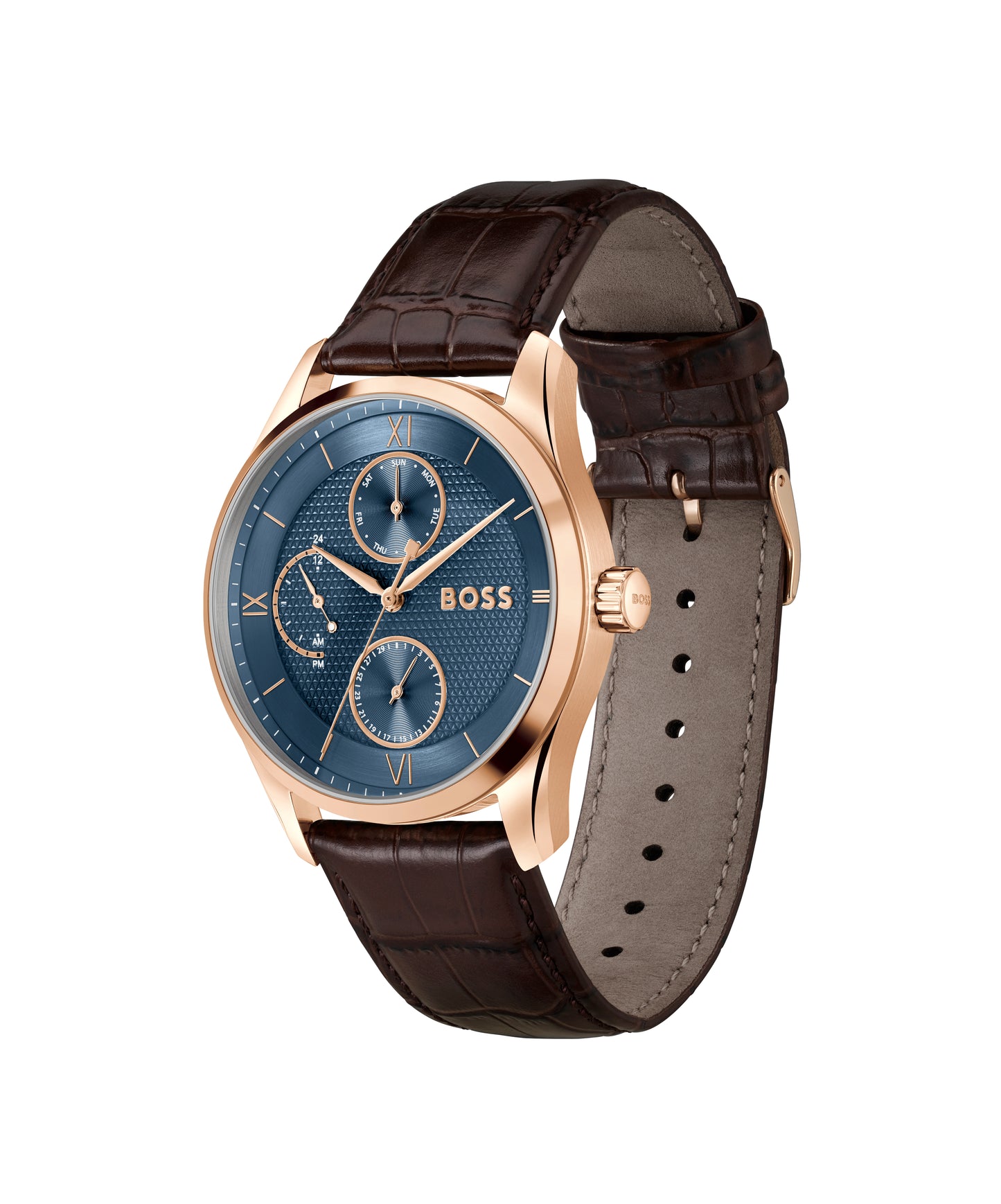 Boss Gents Leather Strap Chronograph Watch