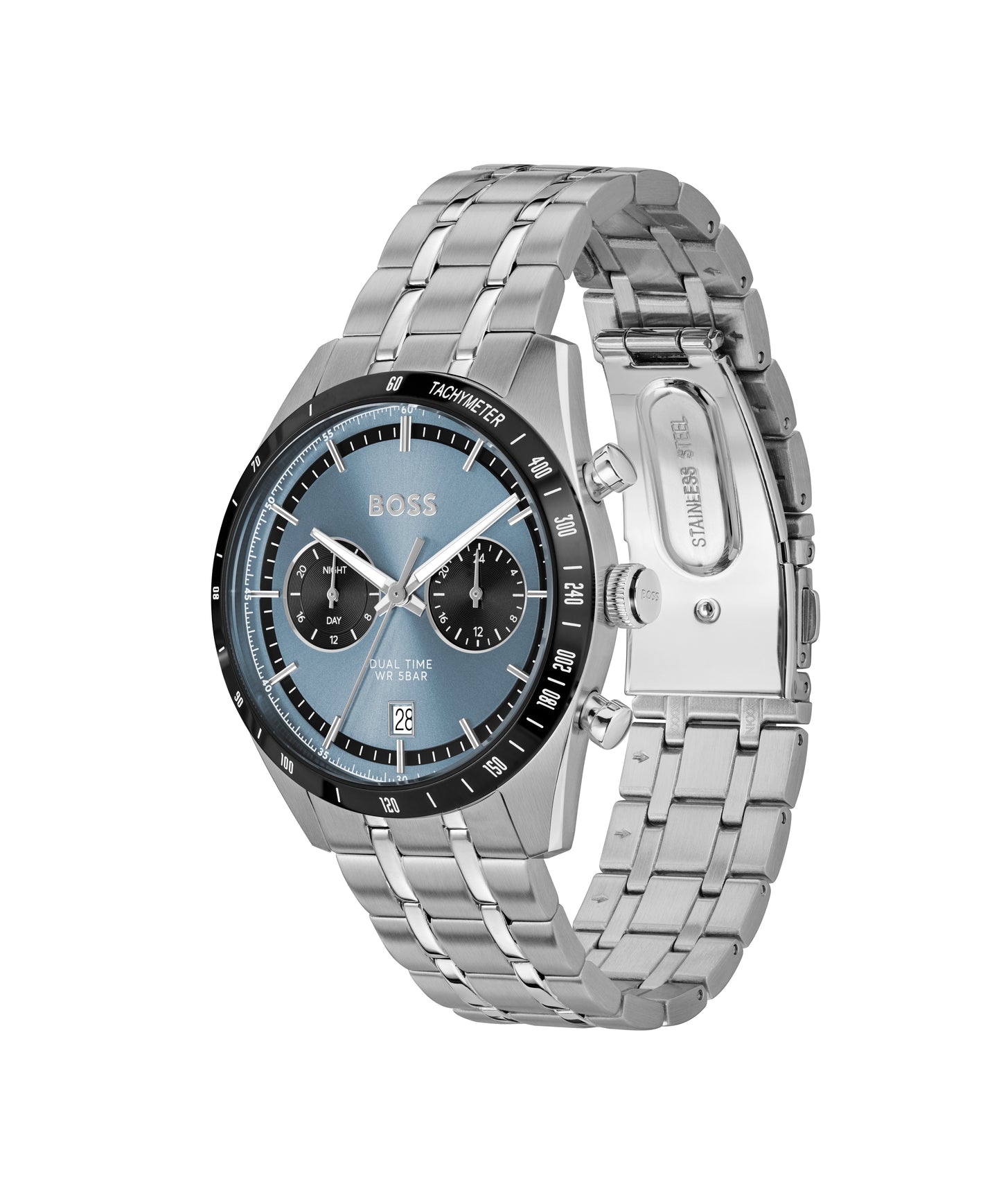 Boss Gents Steel Dual Time Watch