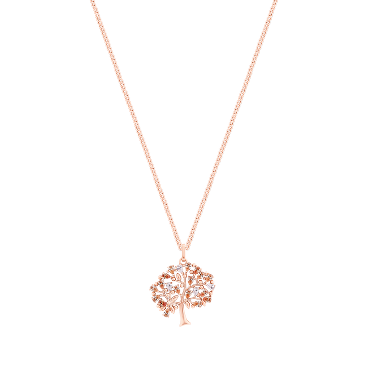 TREE OF LIFE & CLEAR TEAR DROP CZS RG PENDANT