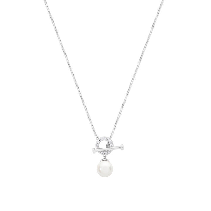 T-BAR PENDANT SILVER WITH PEARL