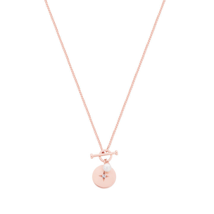 T-BAR PENDANT ROSE GOLD WITH DISC