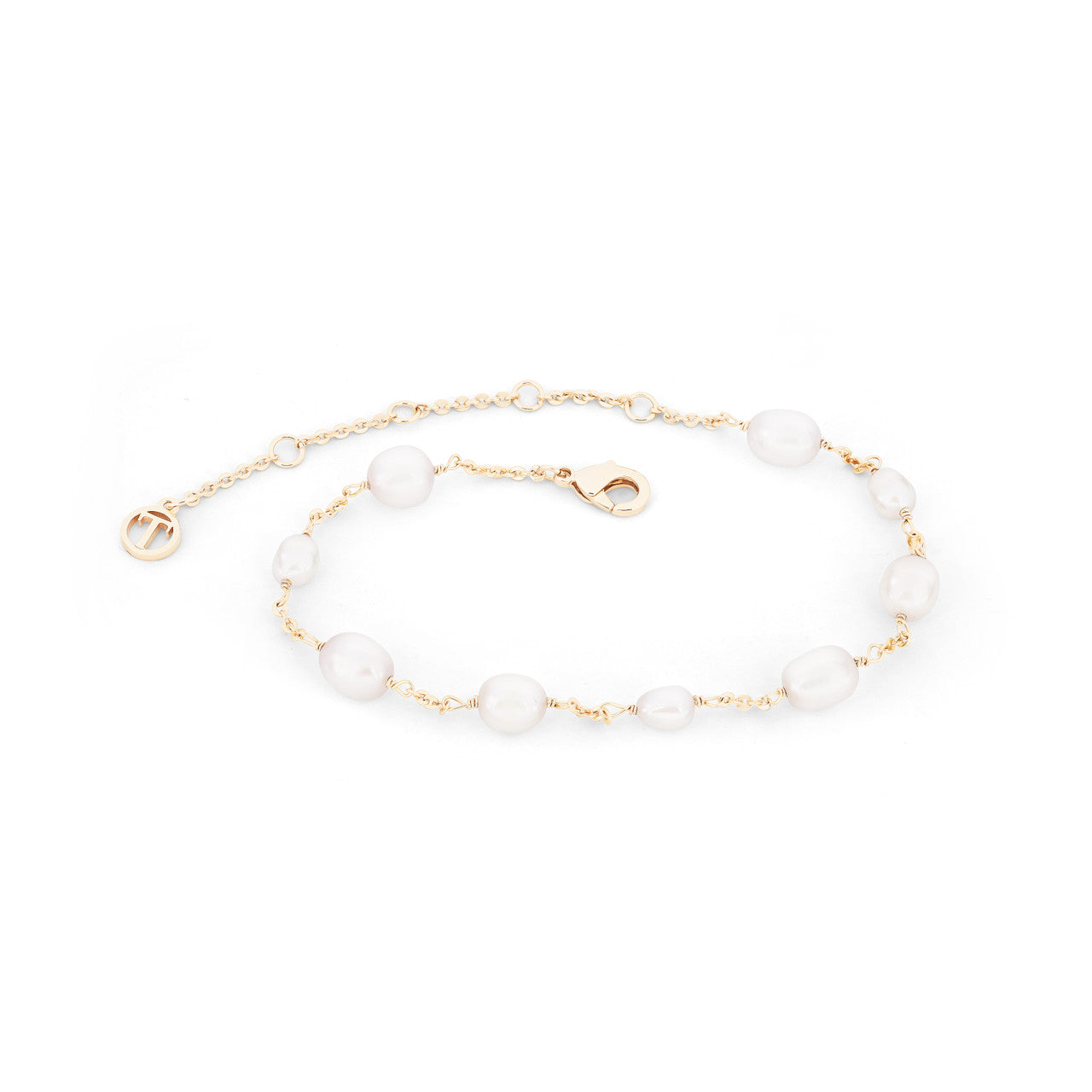 NATURAL PEARL CHAIN BRACELET GOLD