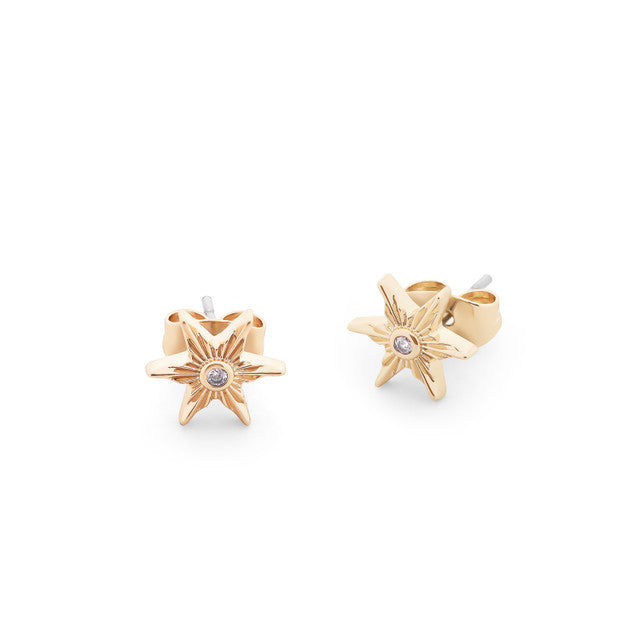 TC COMPASS STAR STUD EARRINGS GOLD