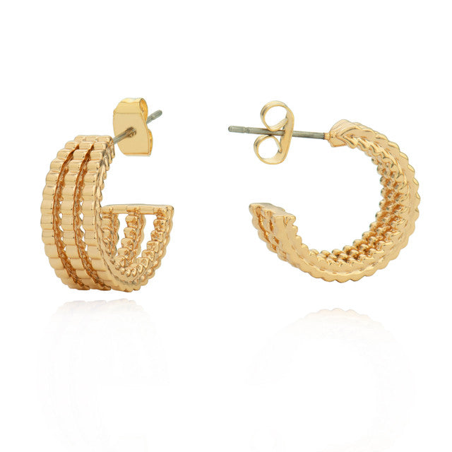 TC Triple Rope Hoop Earrings Gold