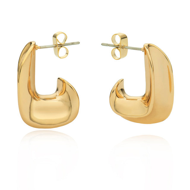 L Hoop Earrings Gold