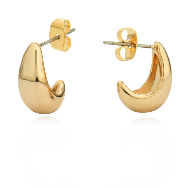 TC Mini Pebble Hoop Earrings - Gold
