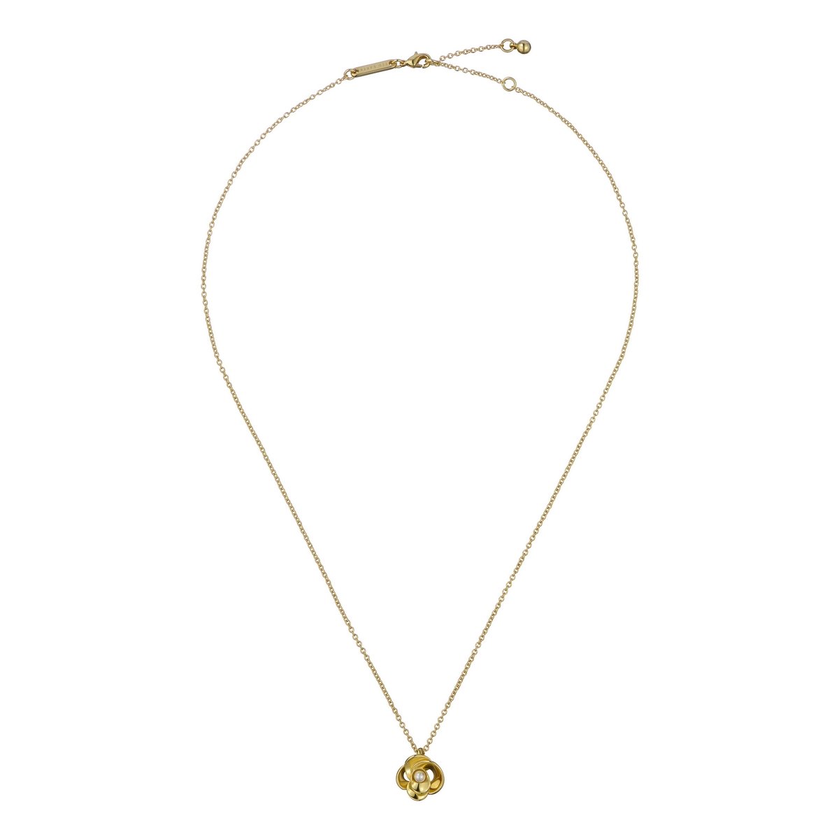 TED BAKER FLORA: Pearl Flower Pendant Necklace Gold Tone