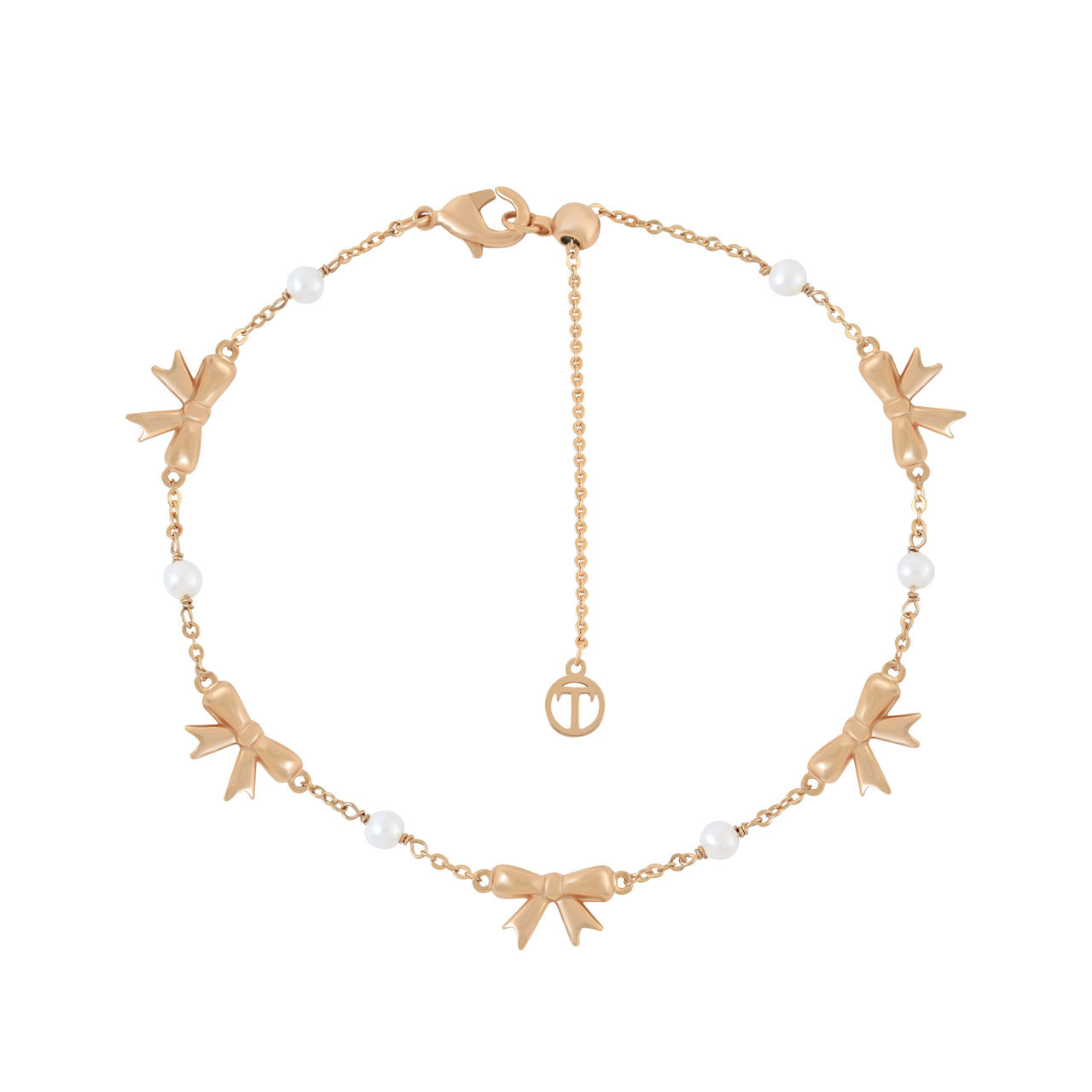 Tc Bow - Pearl & Bow Gold Bracelet
