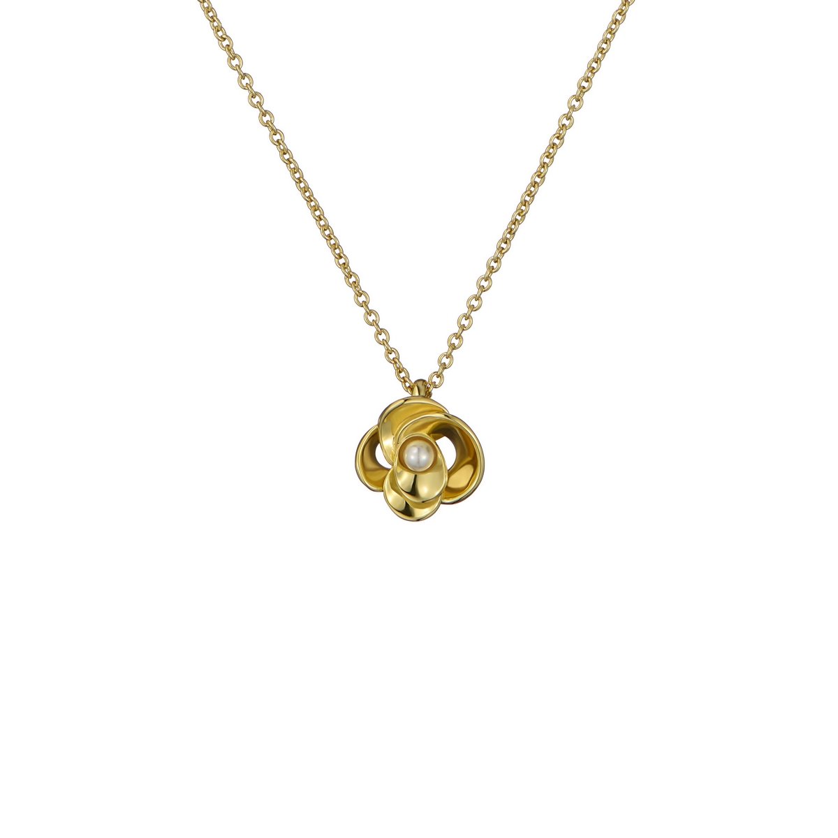TED BAKER FLORA: Pearl Flower Pendant Necklace Gold Tone