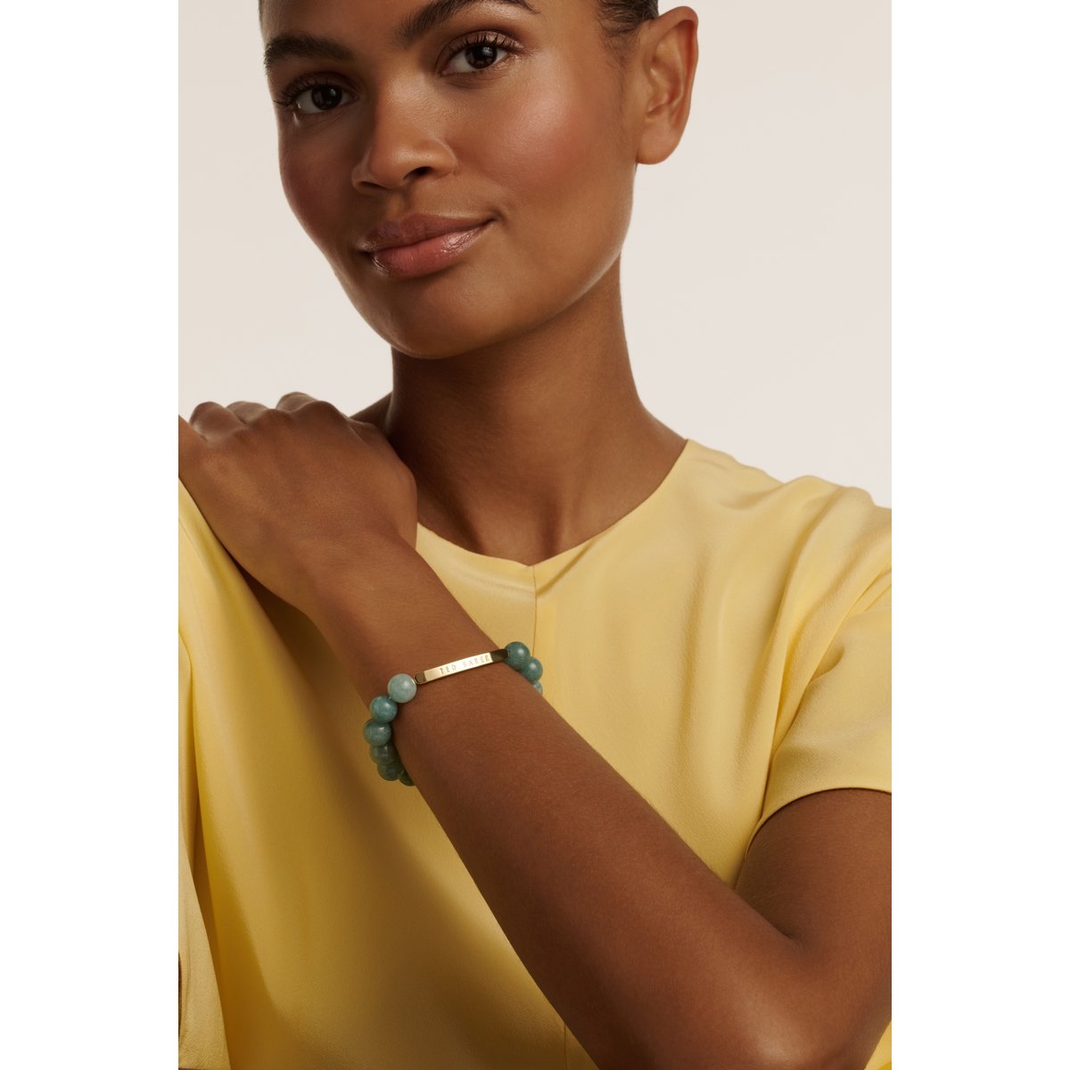 TED BAKER BEADIE: Baker Bead Adjustable Bracelet Gold Tone
