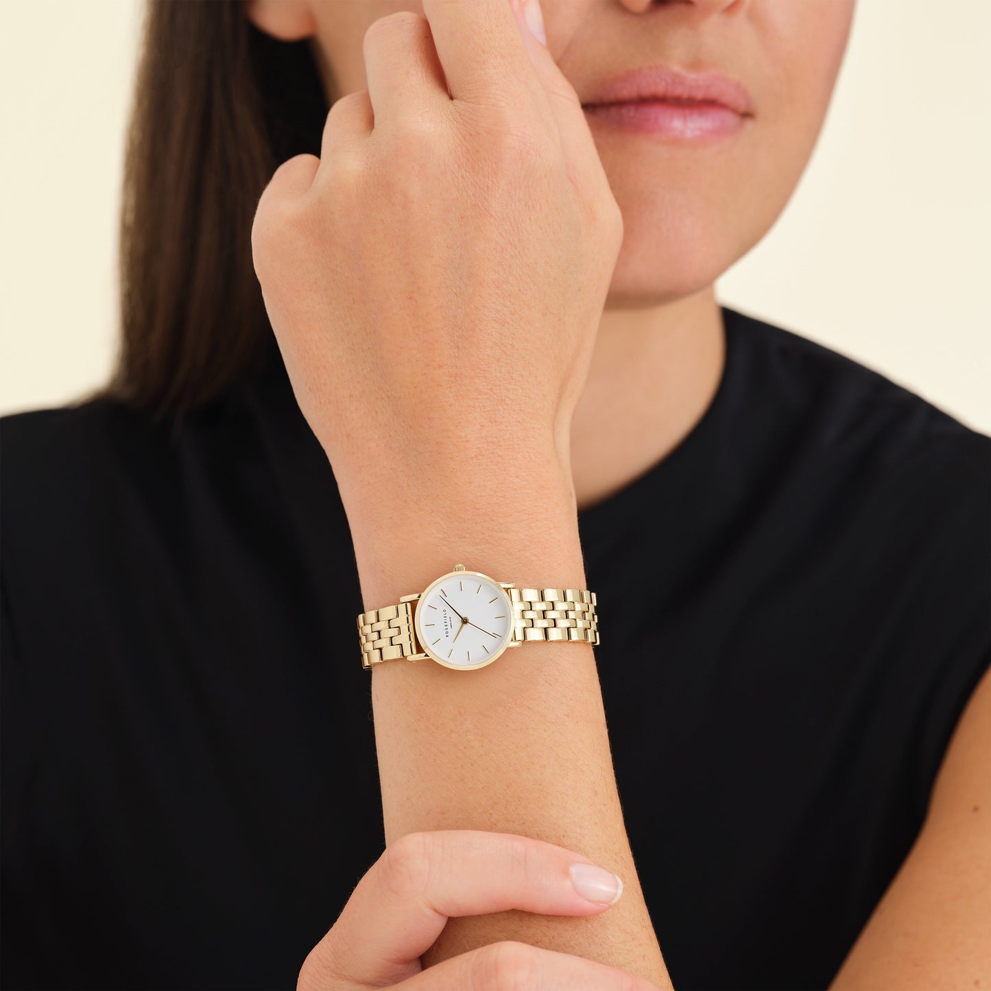 Rosefield Small Edit Gold & White