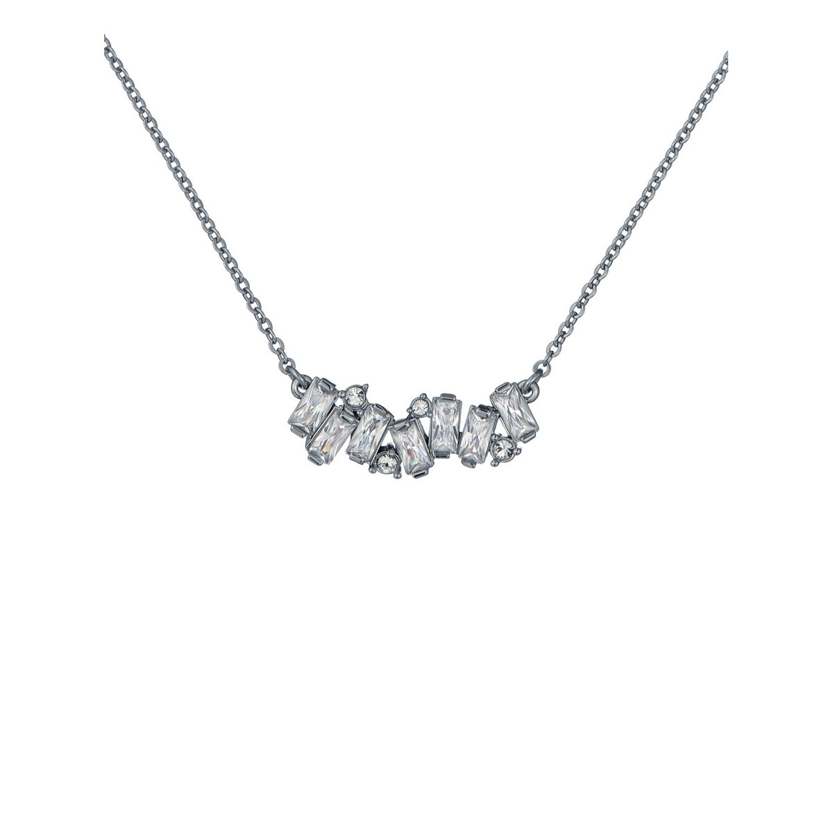 TED BAKER CLARITA: Crystal Cluster Pendant Necklace Silver Tone