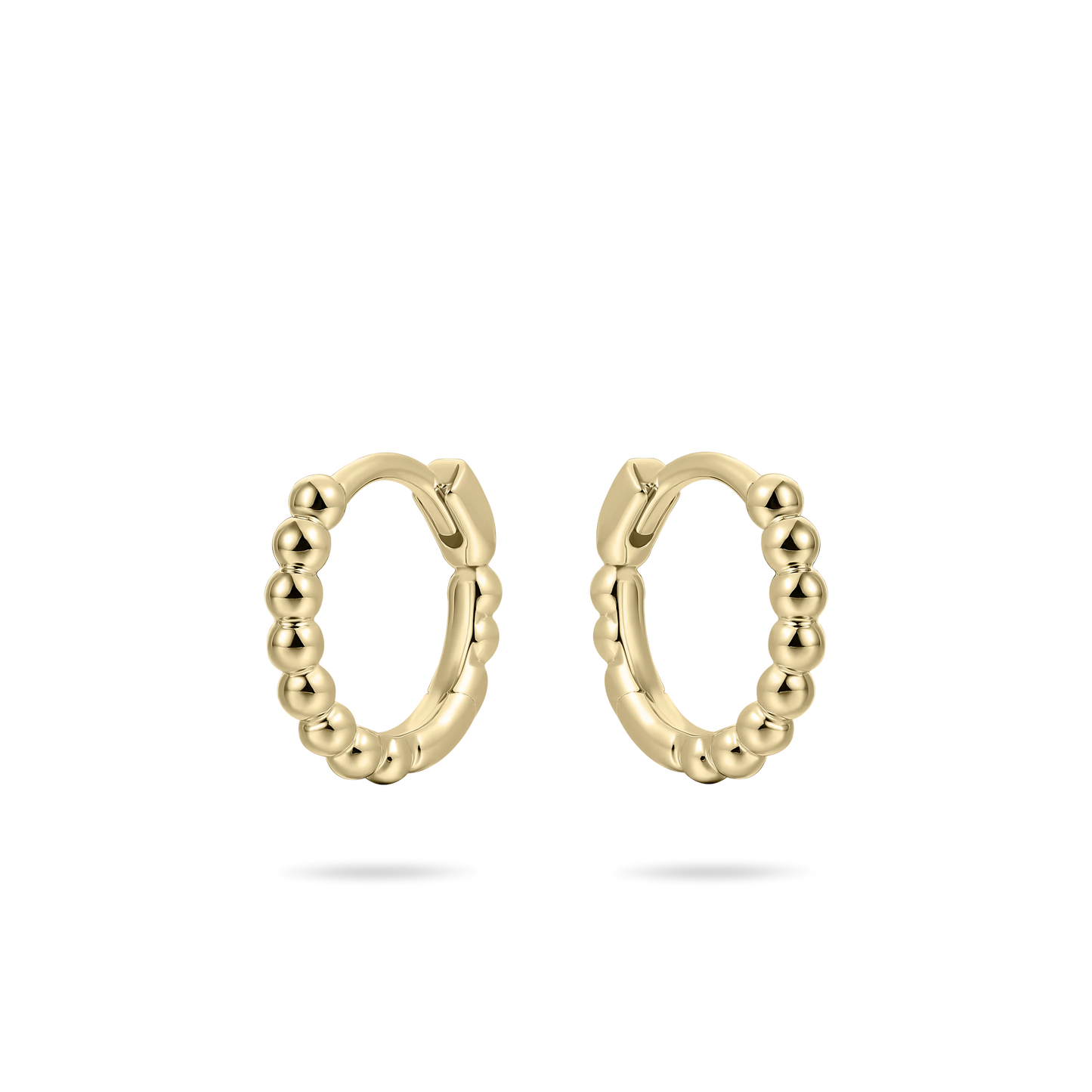 Gold Beaded Small Hoop Earrings