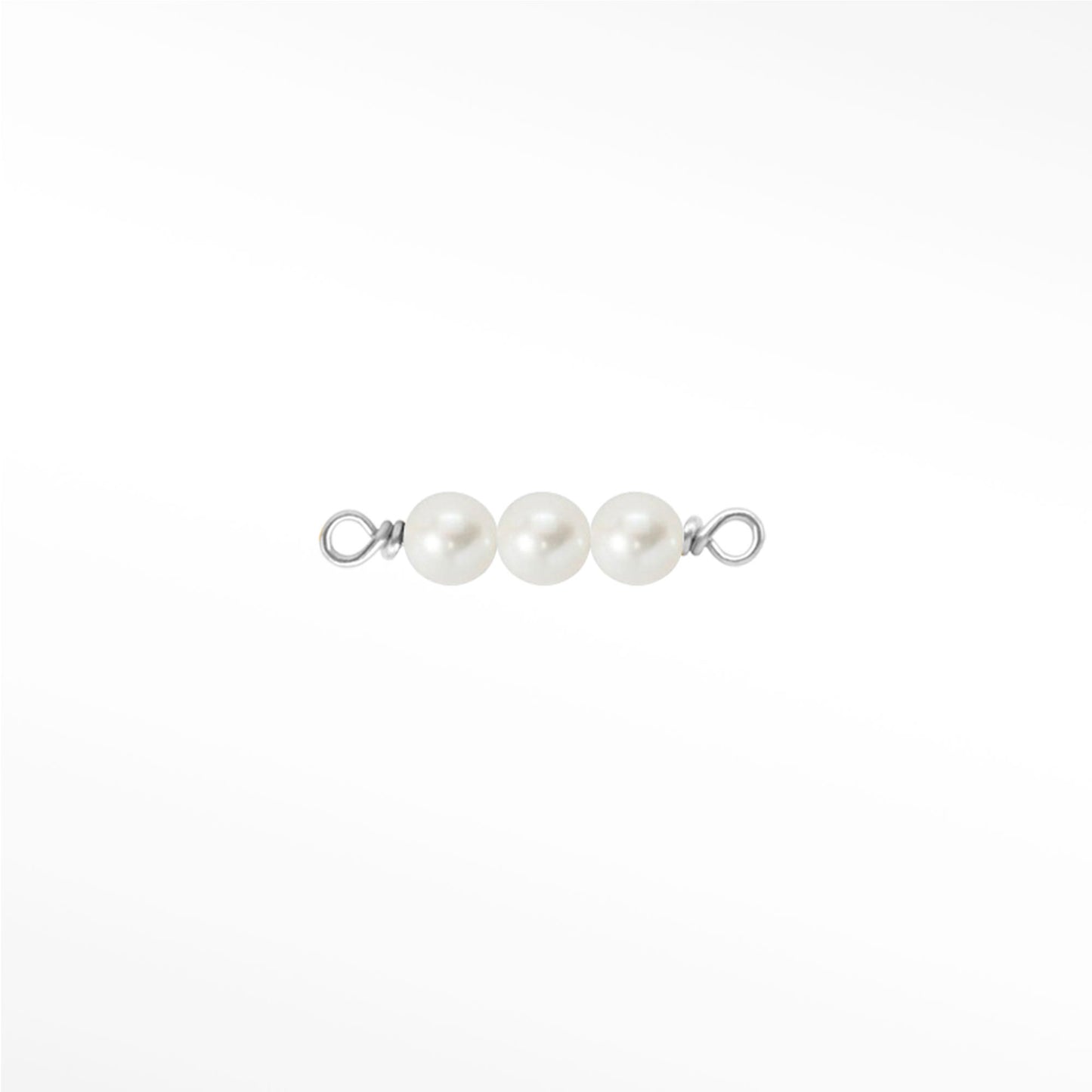 Rock Candy Natural Gemstone Connector - Silver Pearl.