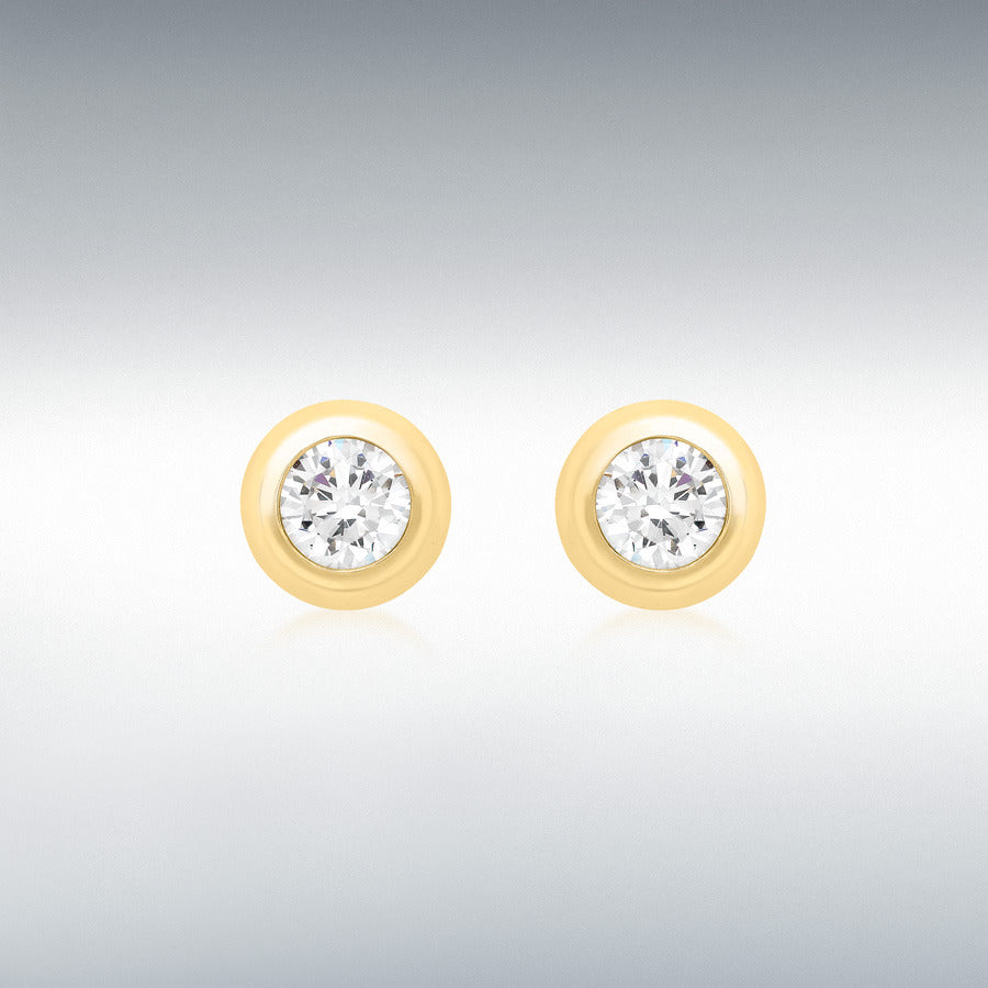 9ct Yellow Gold 5mm Round CZ Stud Earrings