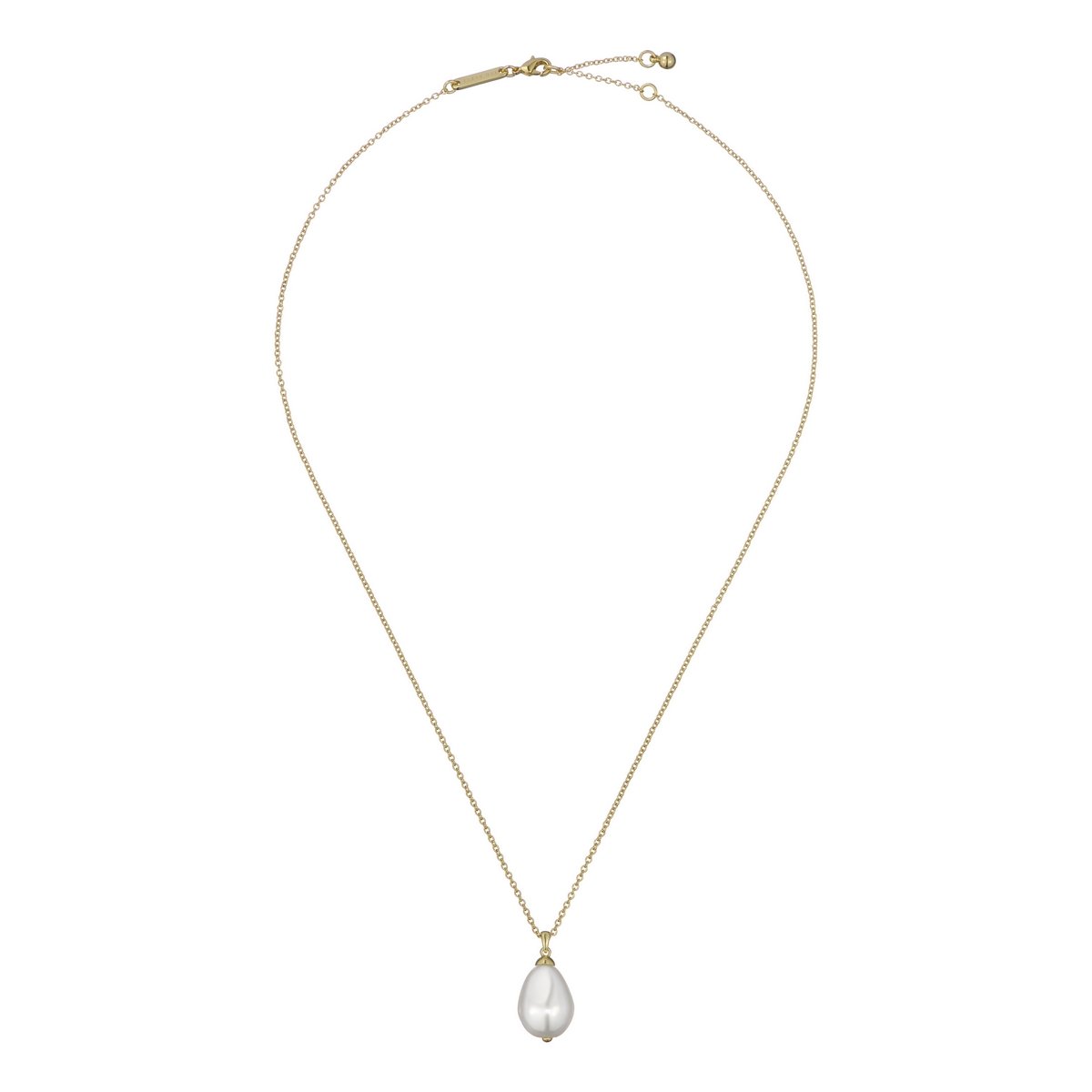 TED BAKER PARMLIA: Pearly Chain Pendant Necklace Gold Tone