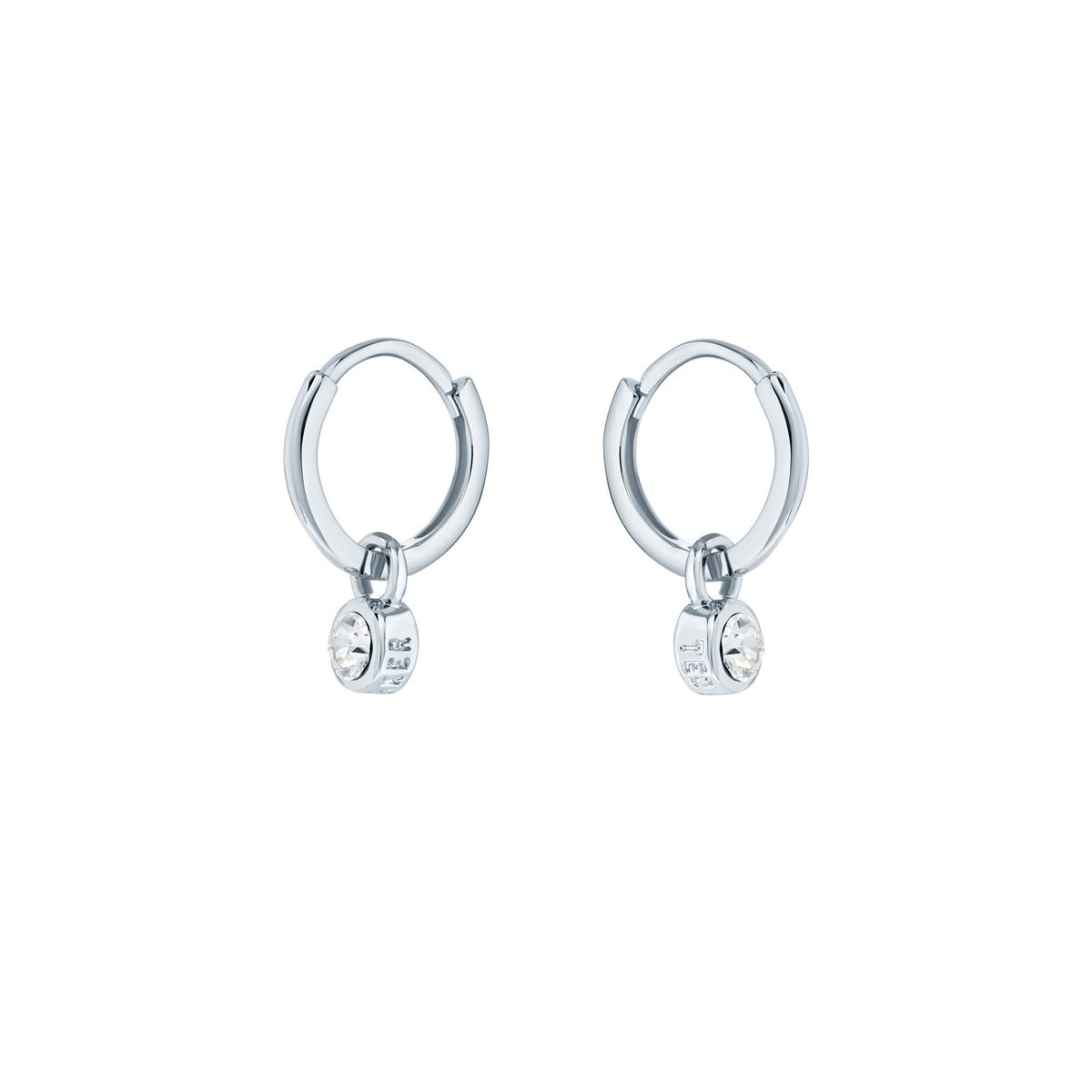 TED BAKER SINALAA Silver Tone Crystal Huggie Hoops