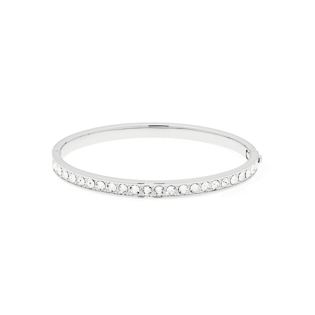 TED BAKER-CLEMARA: HINGE CRYSTAL BANGLE SILVER/CRYSTAL