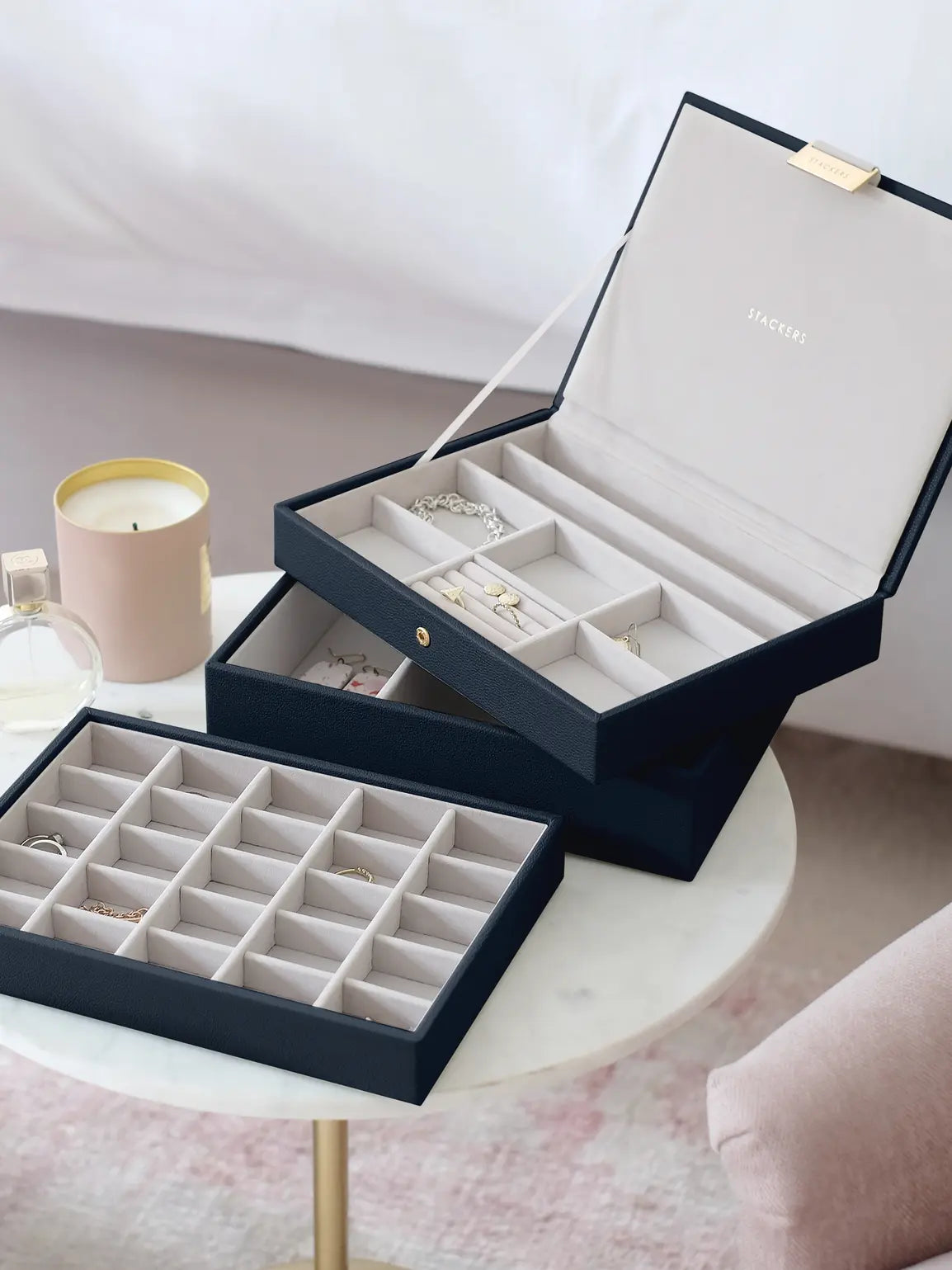 Classic Jewellery Box - Navy Blue