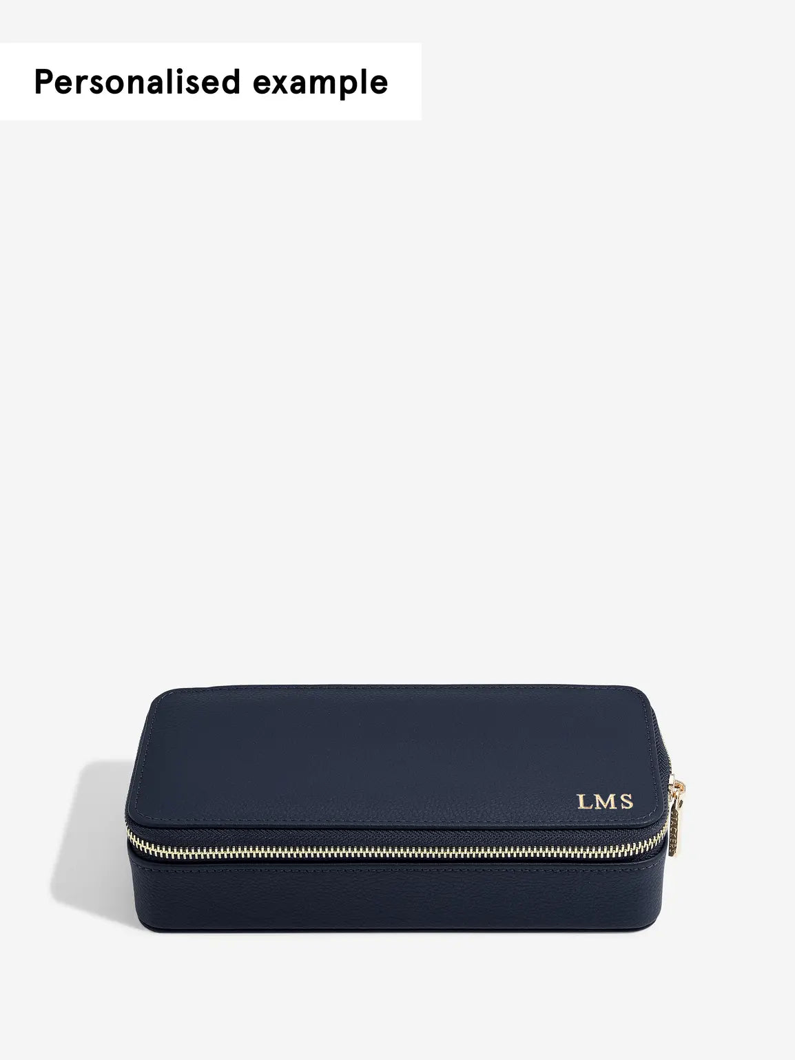 Zipped Travel Jewellery Box - Navy Blue