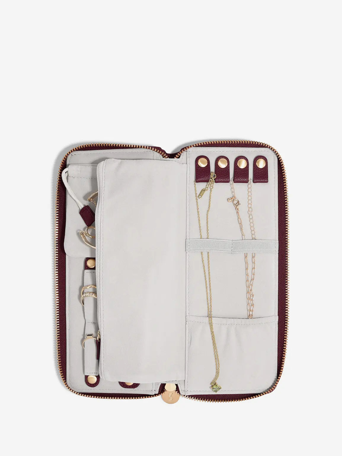 Jewellery Roll - Burgundy