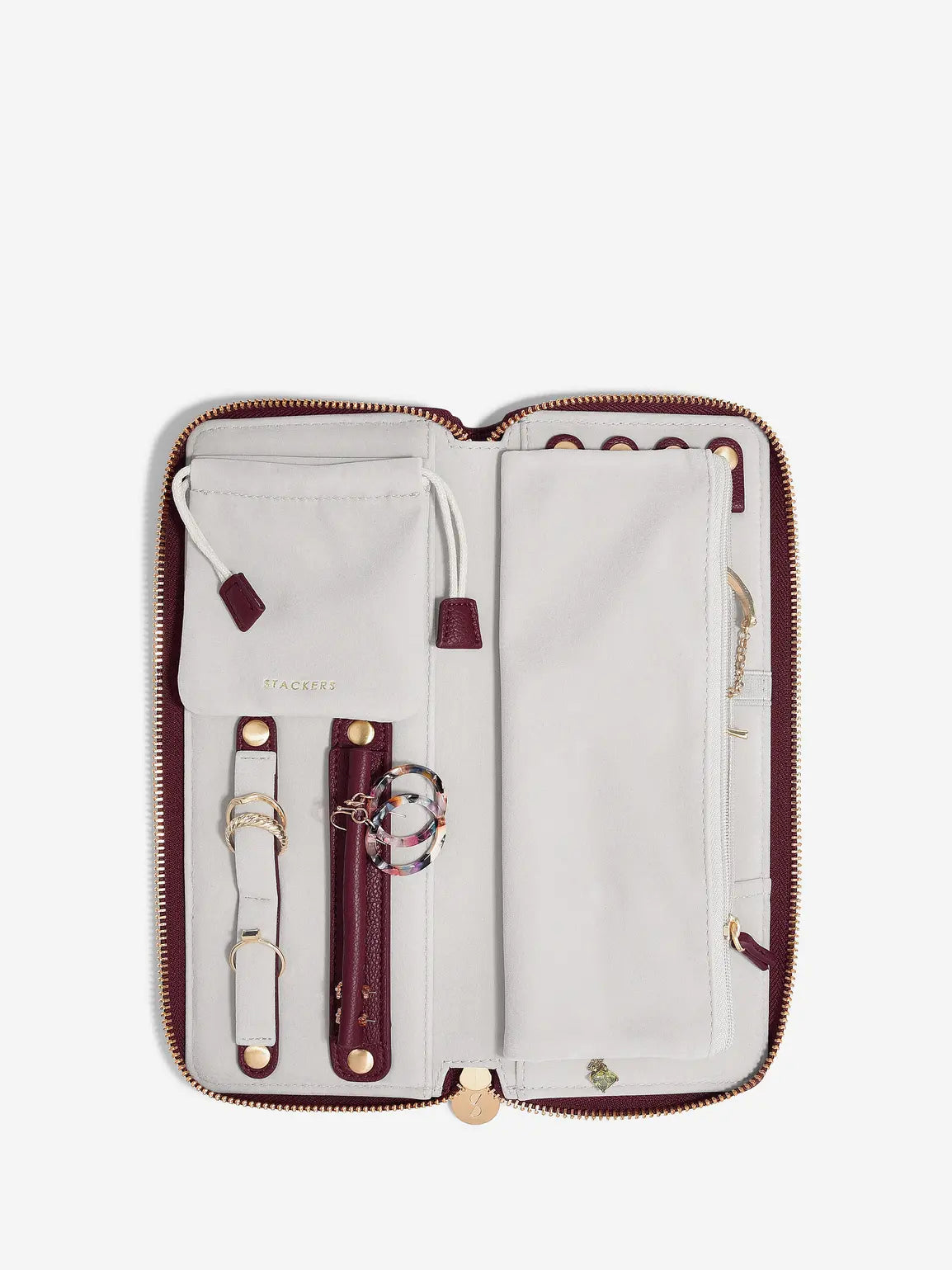 Jewellery Roll - Burgundy