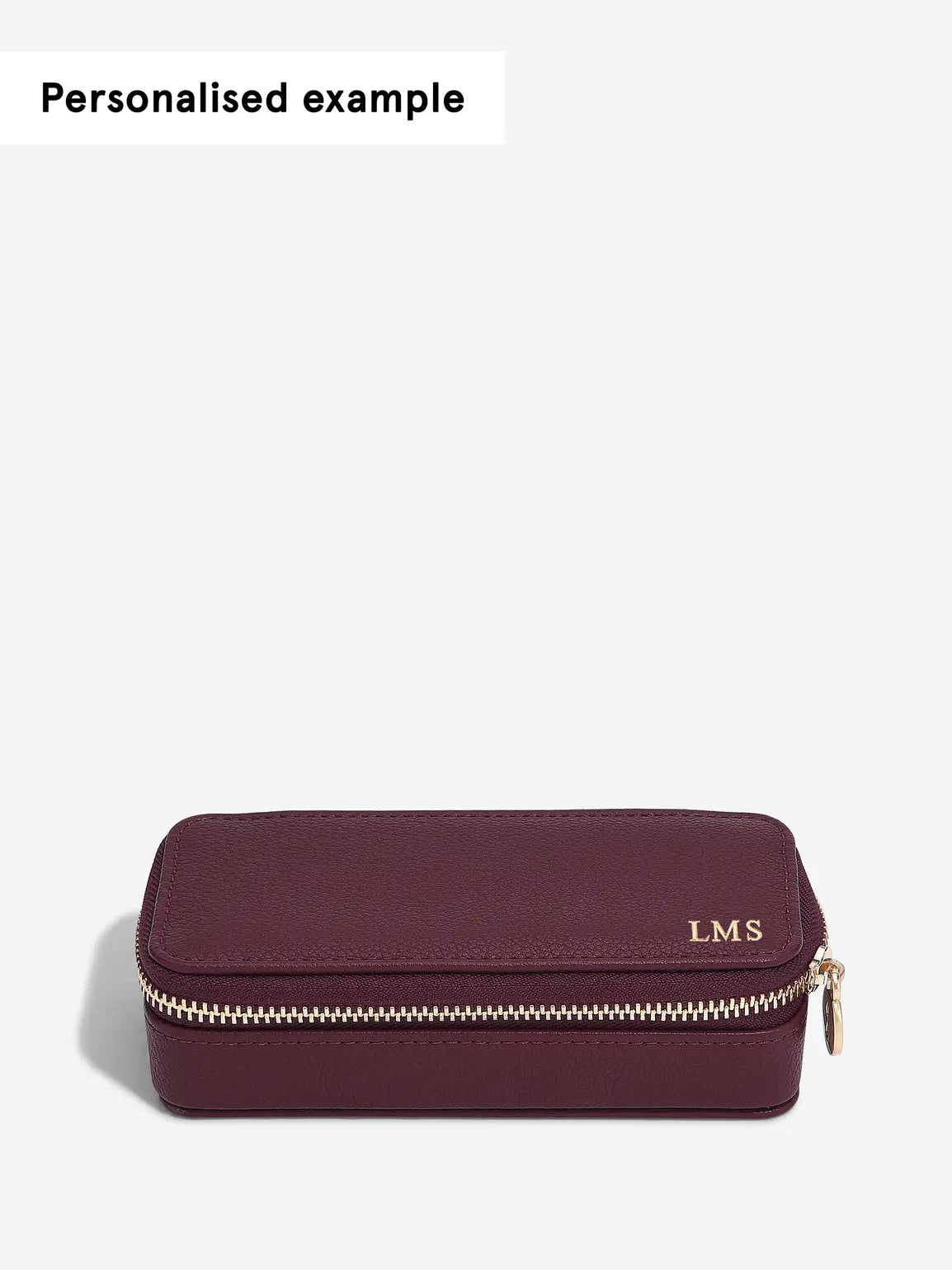 Zipped Travel Jewellery Box - Burgundy
