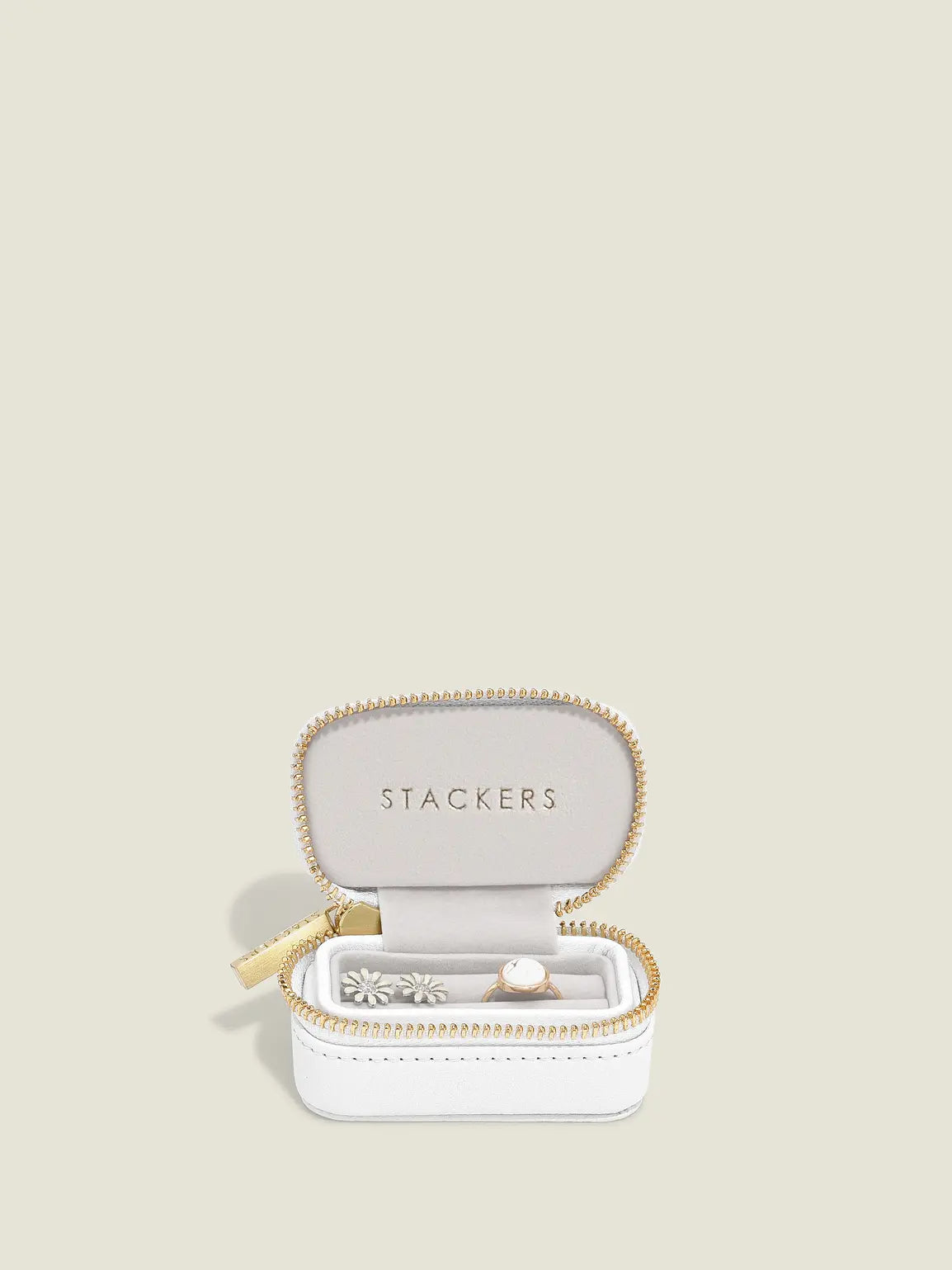 White Pebble Ring Box For Collars