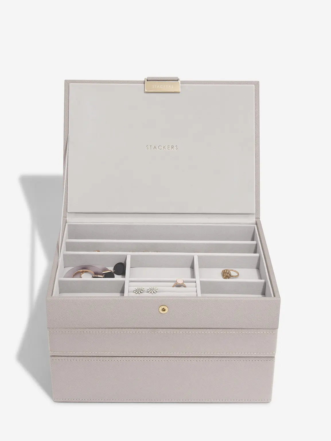 Classic Jewellery Box - Taupe Raffia