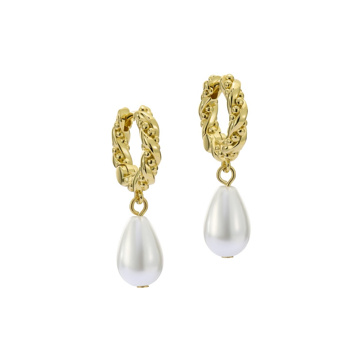 TED BAKER TILLY: Twisted Pearl Drop Earrings Gold Tone