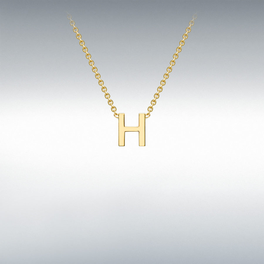 9ct Yellow Gold 'A' Initial Adjustable Necklace