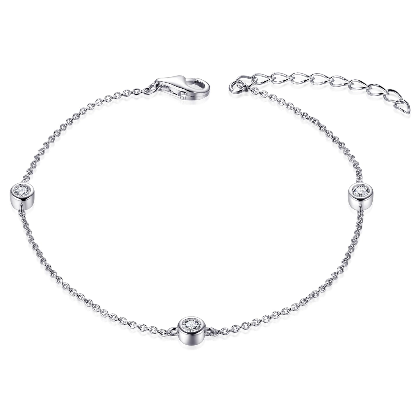 Gisser Sterling Silver Bezel Set Bracelet