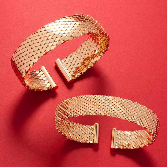 Athena rigid bracelet flat snake skin