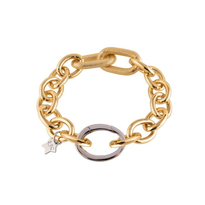 Diva bracelet with double smooth mix links