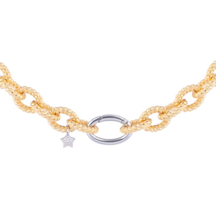 Diva necklace with striped wave mesh