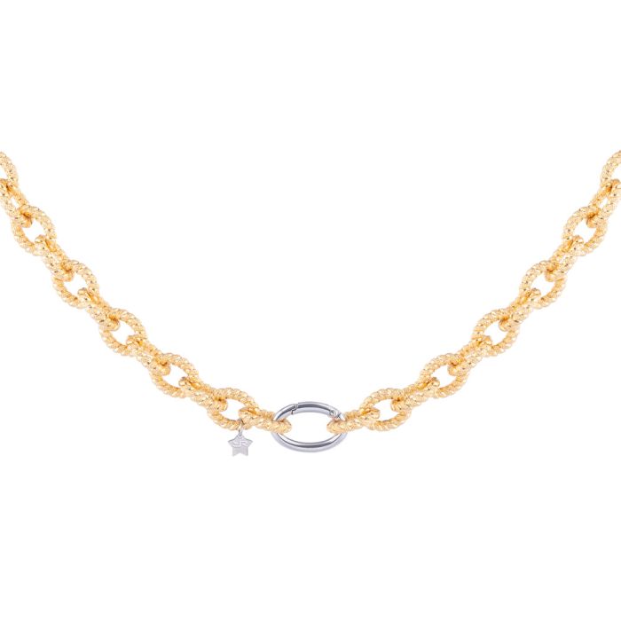 Diva necklace with striped wave mesh