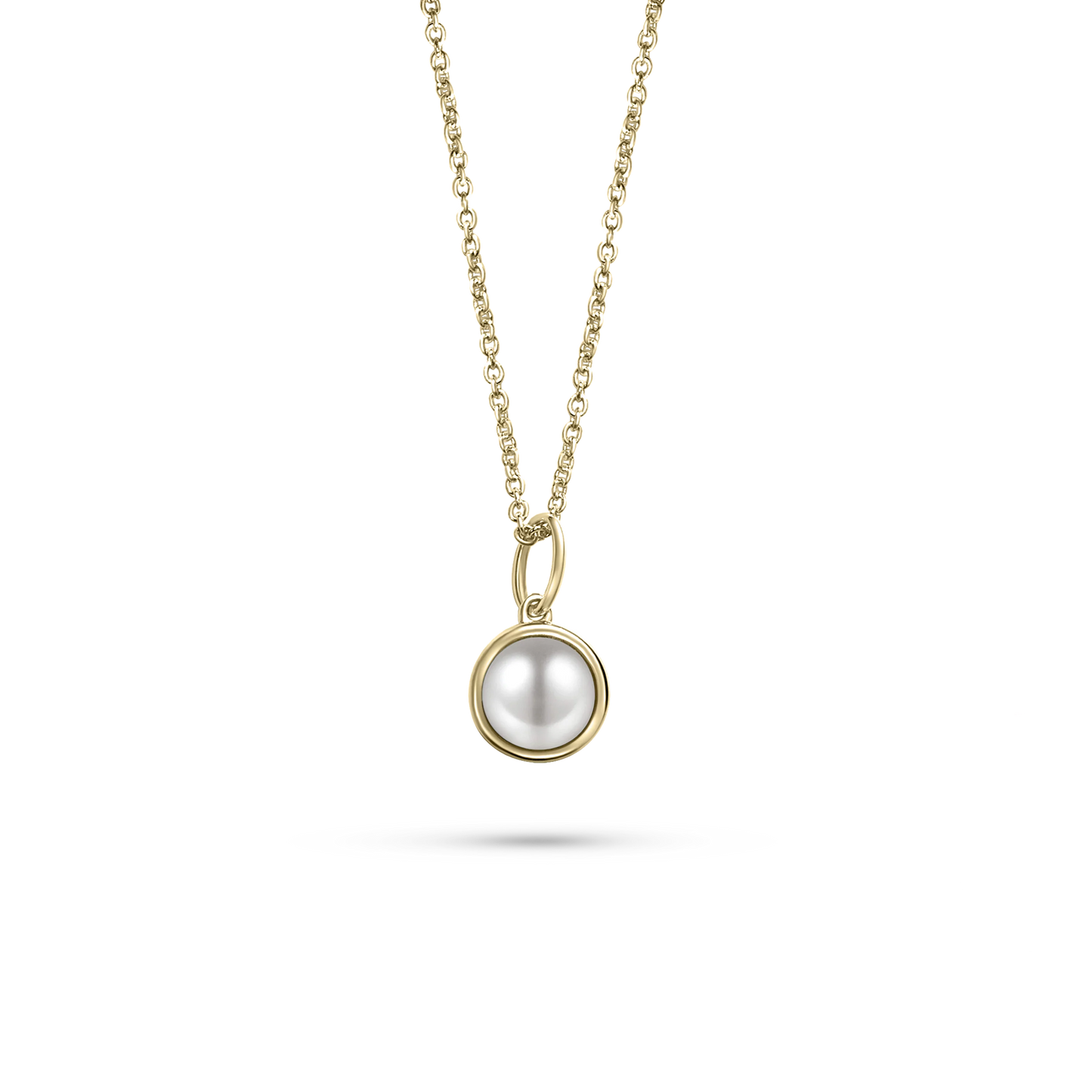Gold Pearl Pendant Necklace