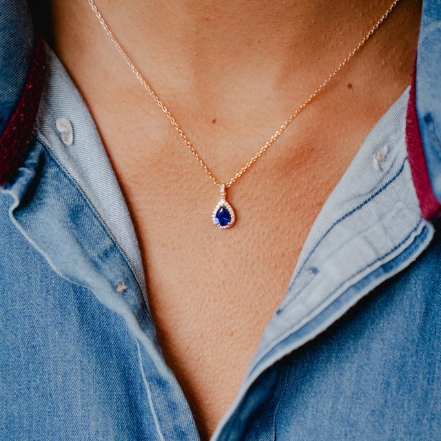 Burren 'Blue Jeans' Sapphire Blue Pendant Necklace