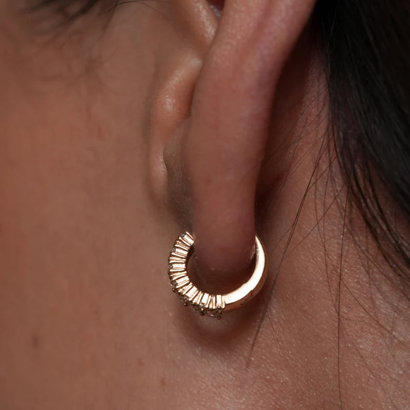 Burren Safe Haven Cz Hoop Earrings