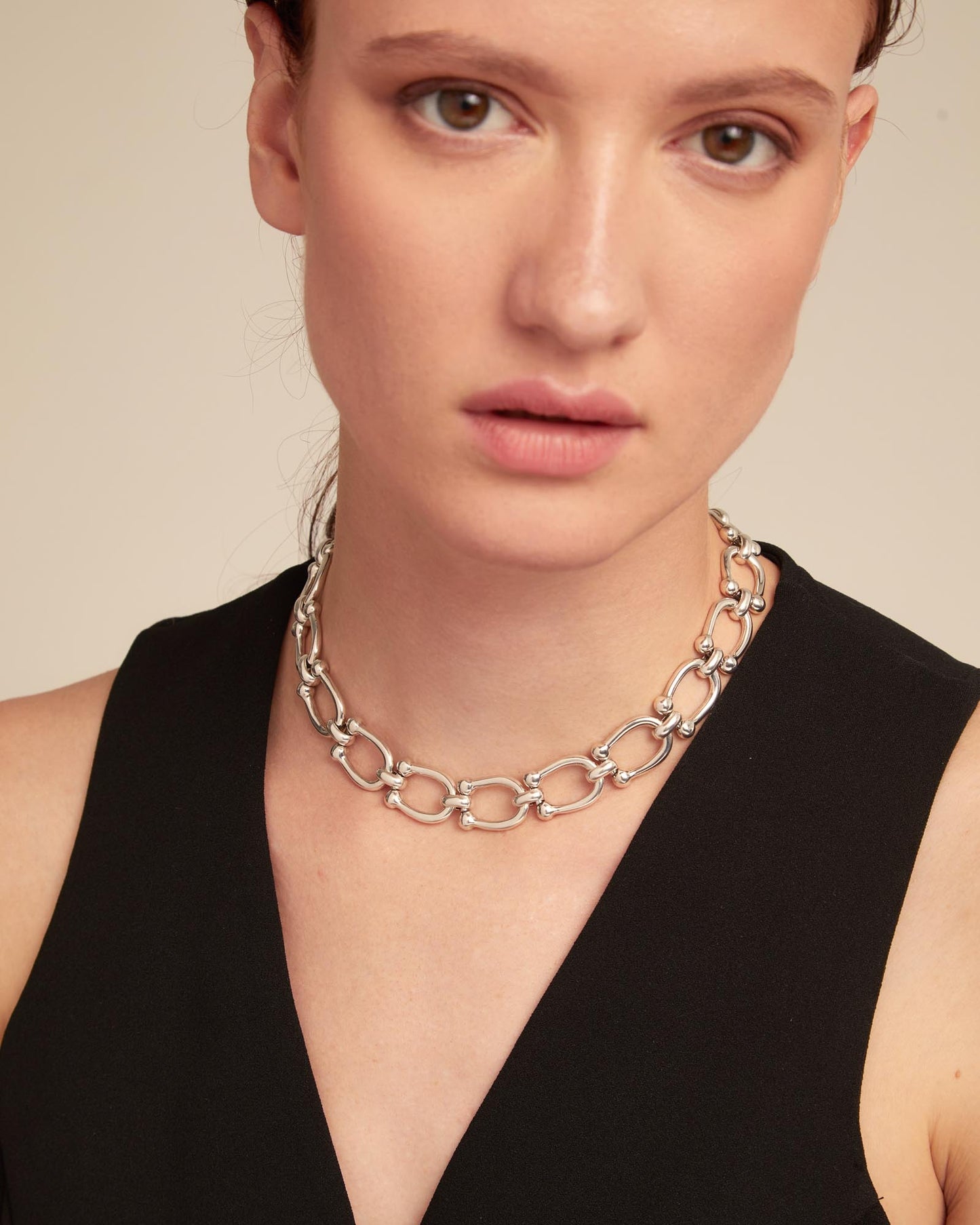 Silver U Link Collarette Necklace