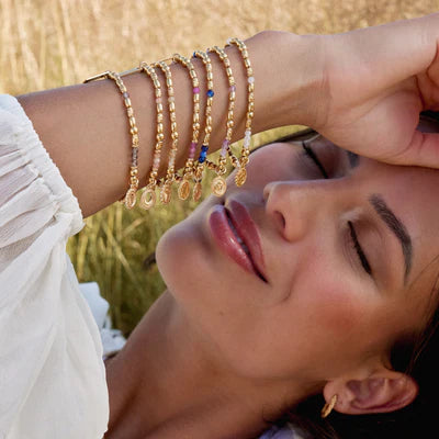 Gold Smokey Quartz Root Chakra Bracelet