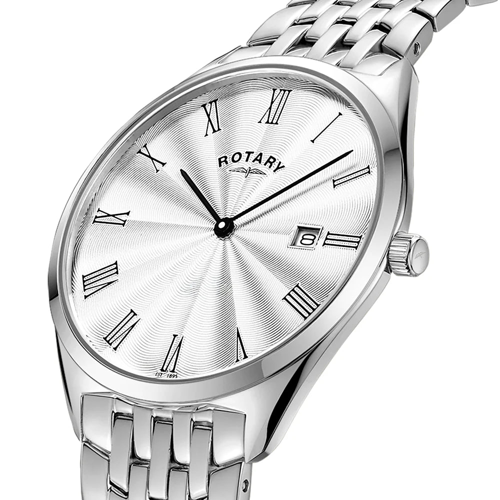 Rotary Ultra Slim Steel Gents Watch