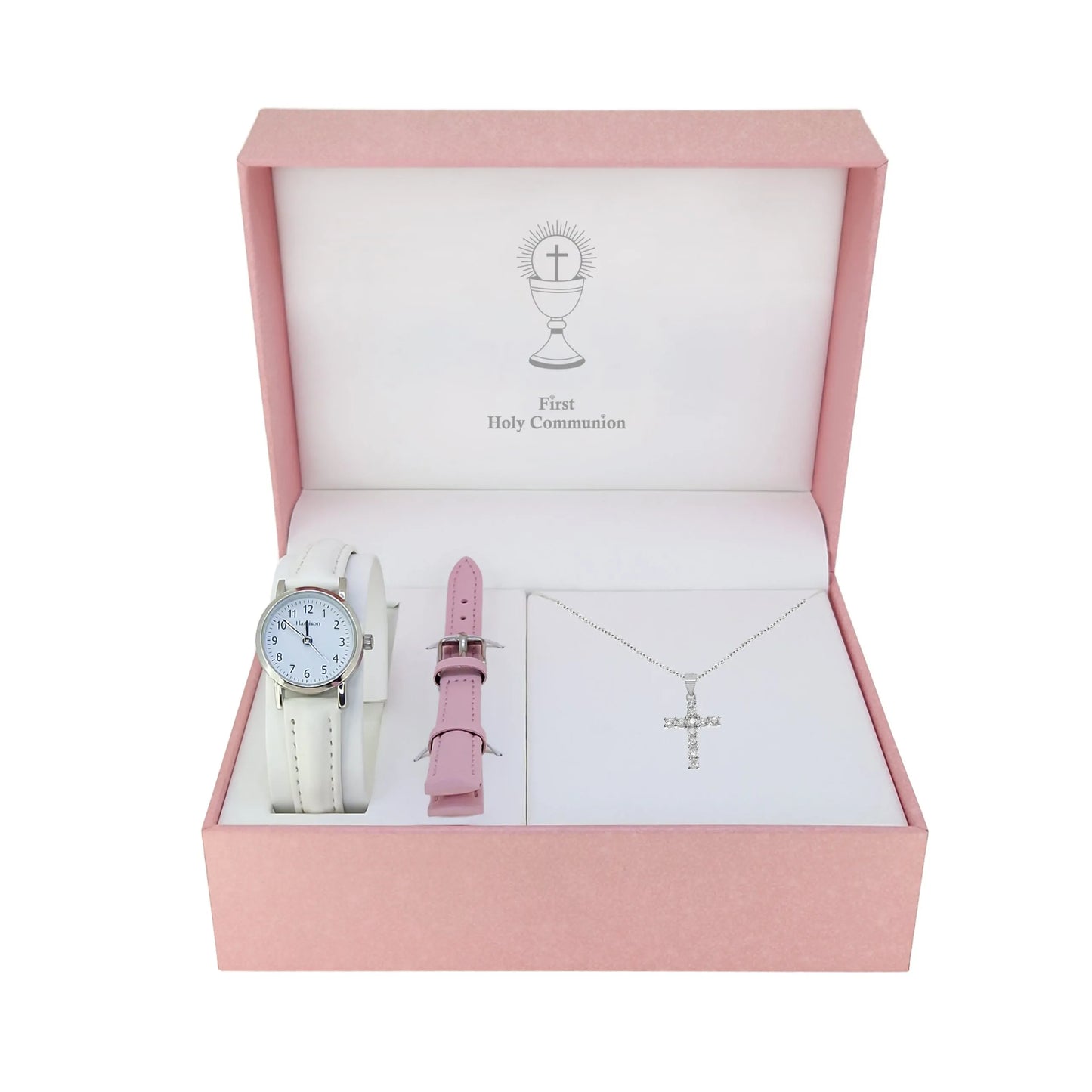 Girls Communion Watch with CZ Cross Gift Set