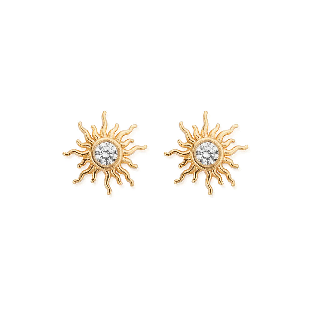 Sunrise Glow Stud Earrings - Gold